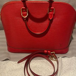 Authentic Louis Vuitton Red Epi Alma pm